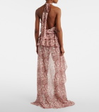 Bananhot Malena paisley ruffled asymmetric maxi dress