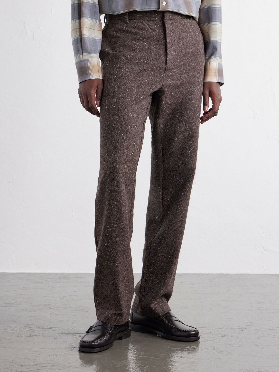 Sunspel - Straight-Leg Wool and Silk-Blend Donegal Tweed Trousers - Brown