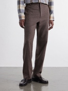 Sunspel - Straight-Leg Wool and Silk-Blend Donegal Tweed Trousers - Brown