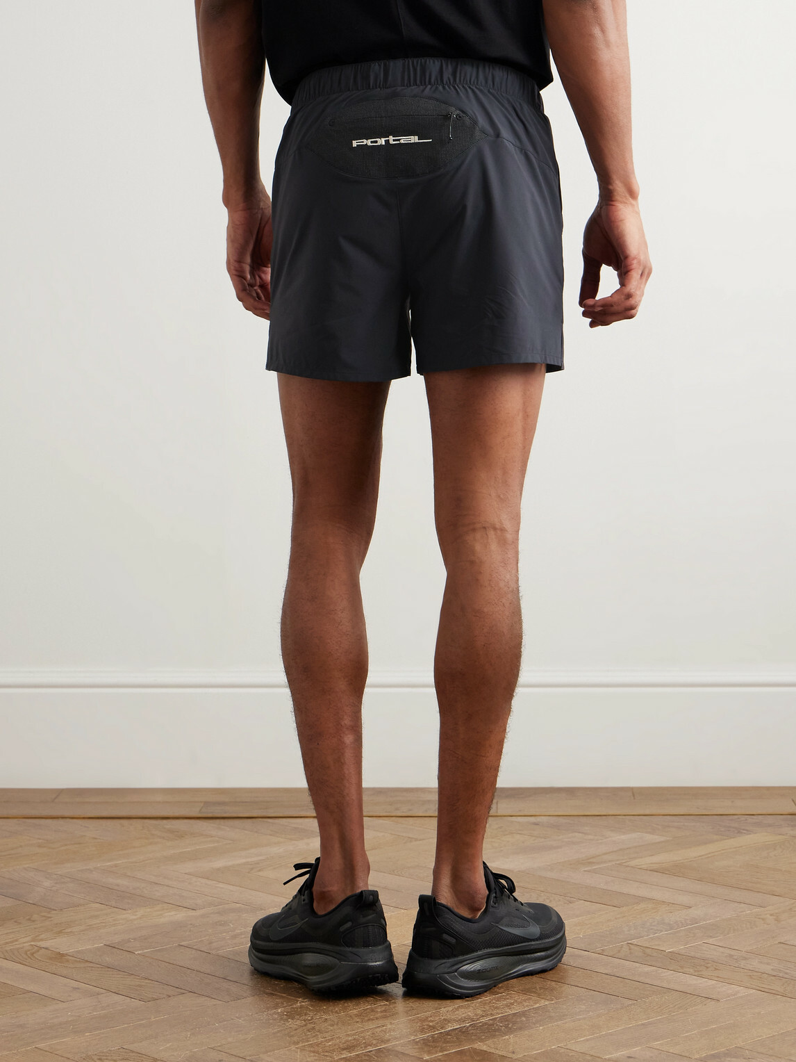 Portal - Marka Liner 5" Mesh-Trimmed Recycled-Shell Running Shorts - Black