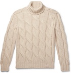 Brunello Cucinelli - Oversized Cable-Knit Cashmere Rollneck Sweater - Neutrals