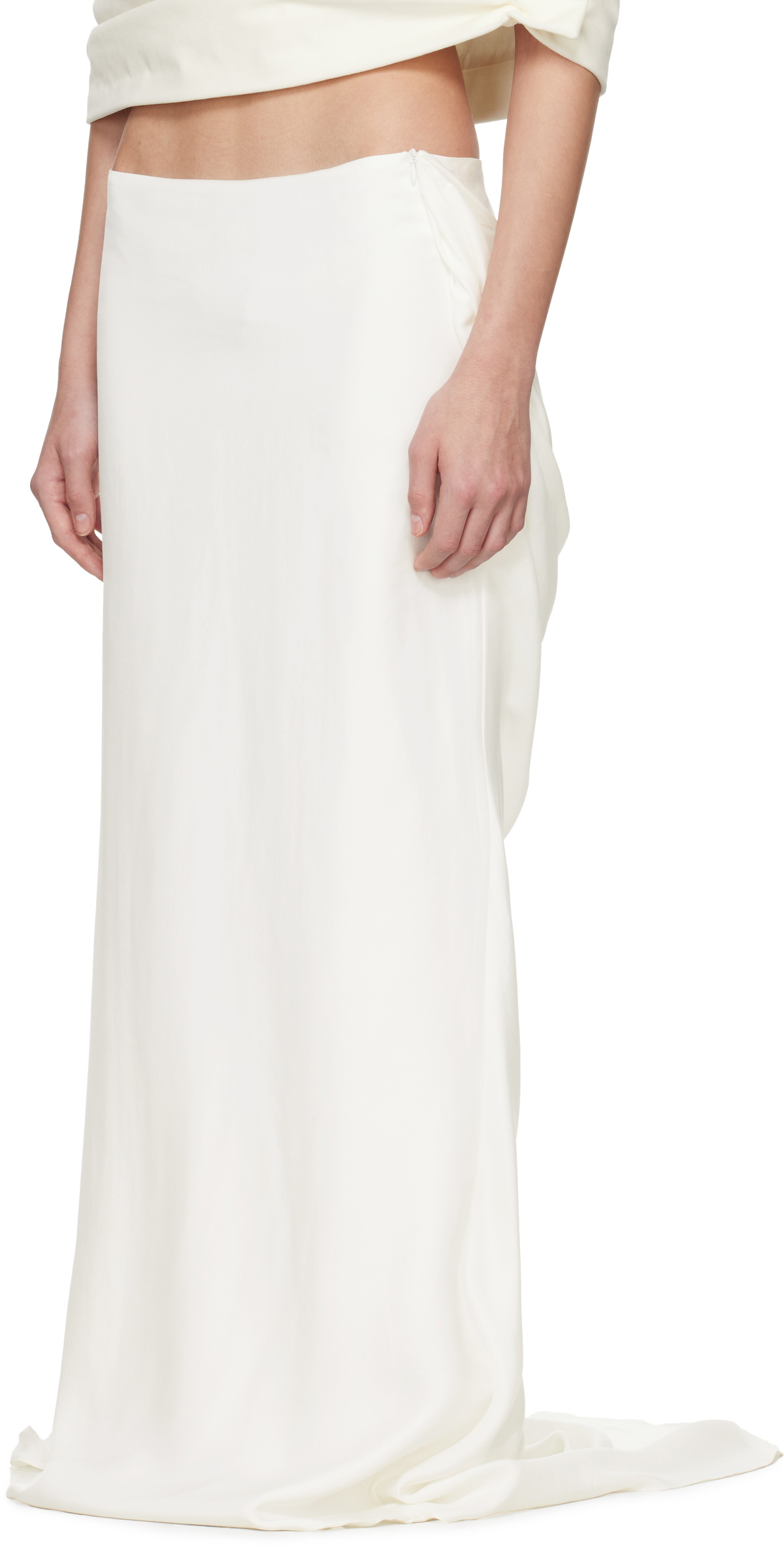 COLLEEN ALLEN SSENSE Exclusive Bridal Capsule Silk Bustle Maxi Skirt