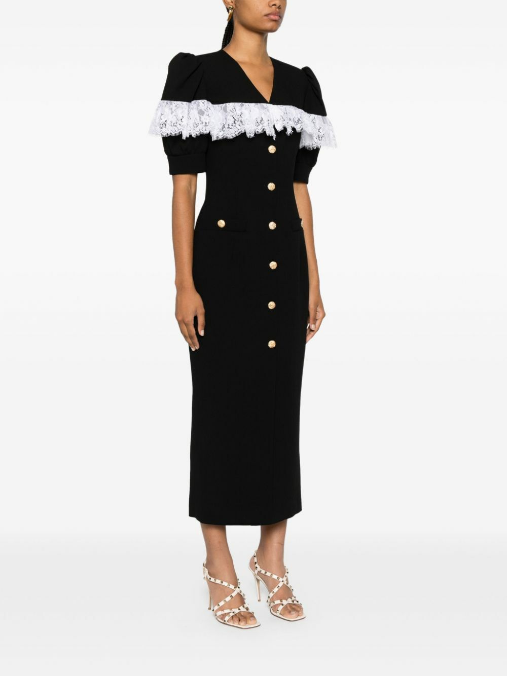 Alessandra Rich Lace Dress LACE V-NECK DRESS Alessandra Rich Lace Dress LACE V-NECK DRESS