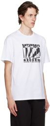 Saturdays NYC White 'Records' T-Shirt