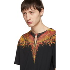 Marcelo Burlon County of Milan Black and Red Flame Wings T-Shirt