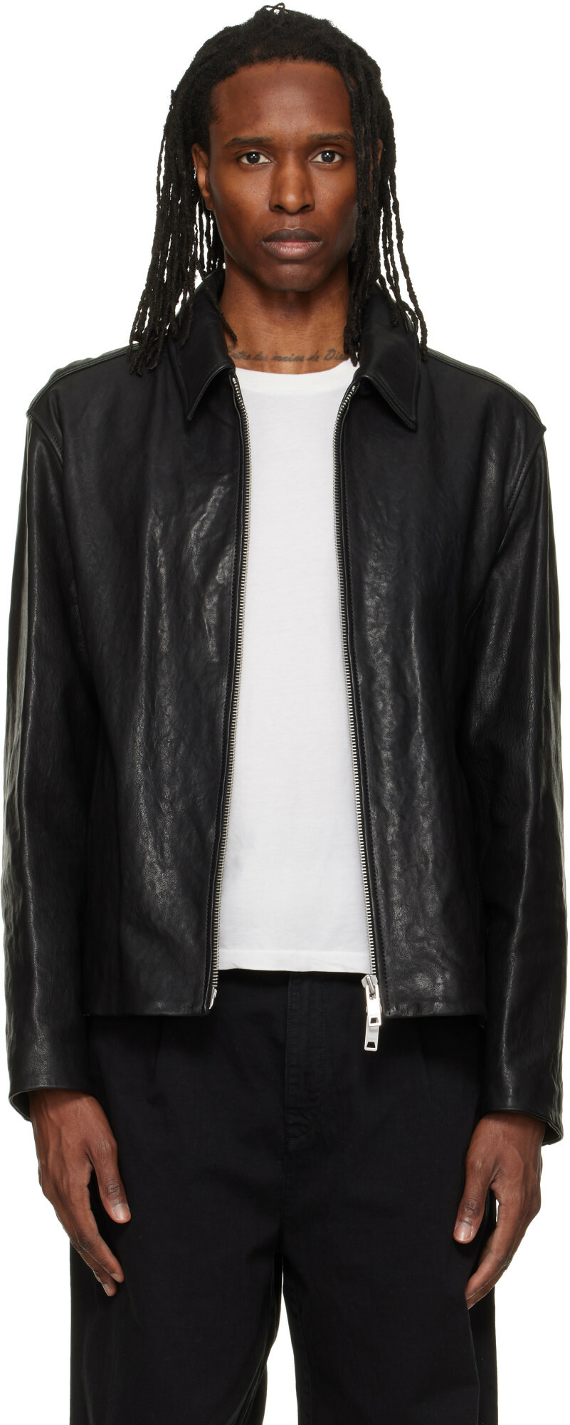 Hugo Black Regular-Fit Nappa Leather Jacket