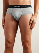 TOM FORD - Stretch-Cotton and Modal-Blend Briefs - Gray