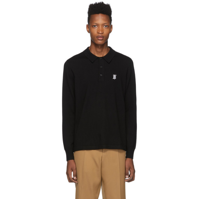 Photo: Burberry Black Merino Monogram Douglas Polo