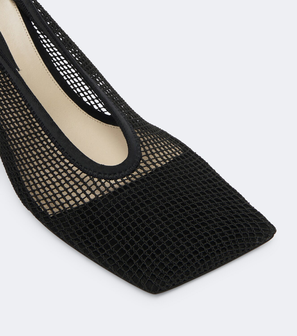 Christen Edge Stretch suede-trimmed mesh pumps