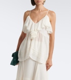 Xu Zhi Ruffled lace-trimmed top