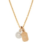 Versace Gold and Silver Charm Crystal Pendant Necklace