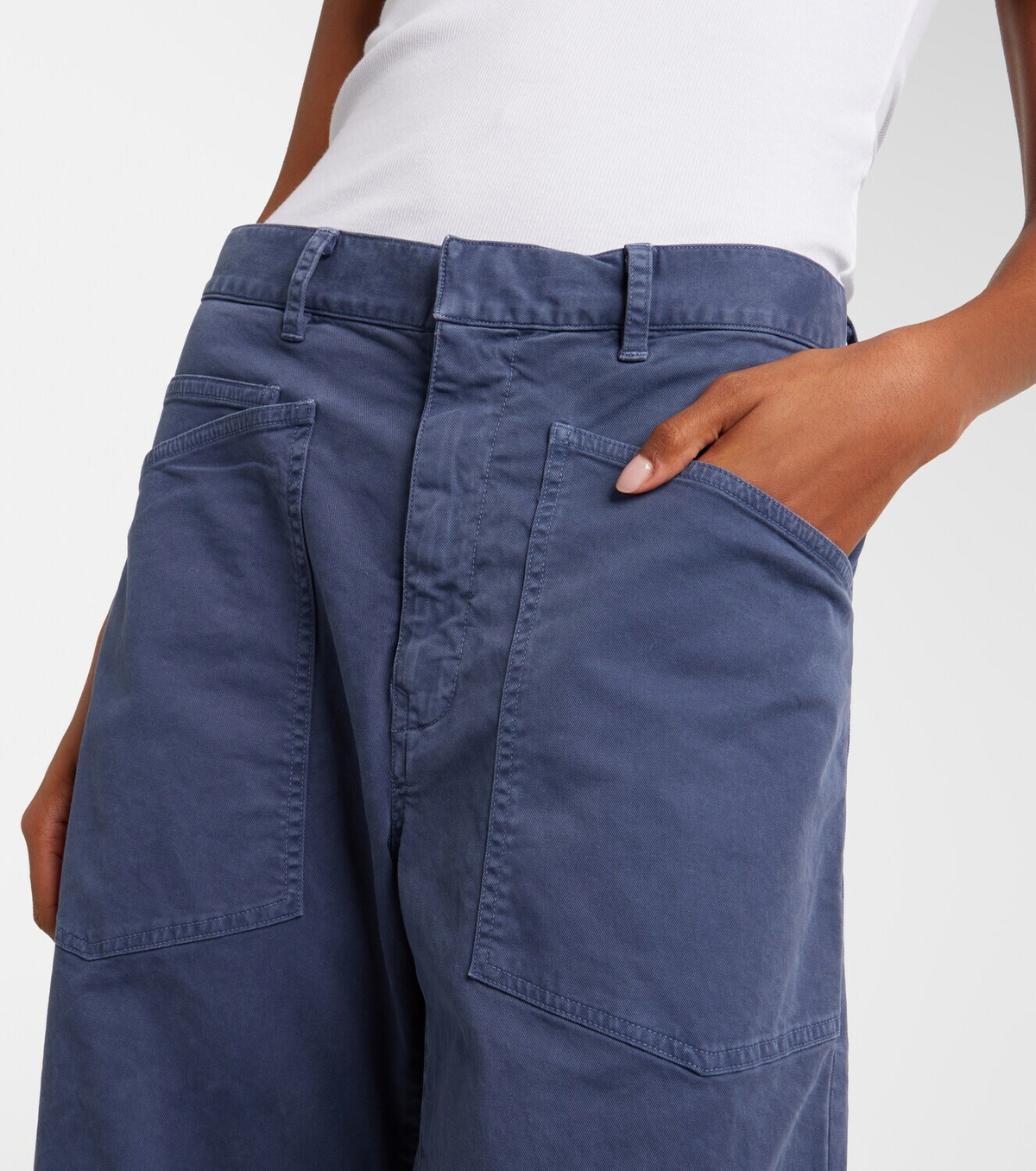Nili Lotan Shon cotton barrel-leg pants