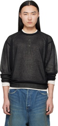 ssstein Black Knit Crew Neck LS Sweater