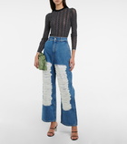Loewe Distressed mid-rise wide-leg jeans