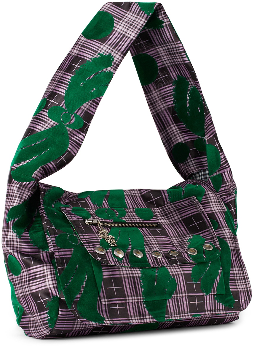 Chopova Lowena Kids Purple & Green Taffeta School Bag Chopova Lowena