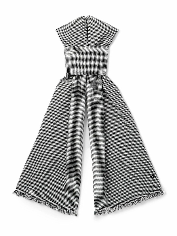 Photo: TOM FORD - Frayed Puppytooth Wool Scarf
