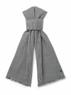 TOM FORD - Frayed Puppytooth Wool Scarf