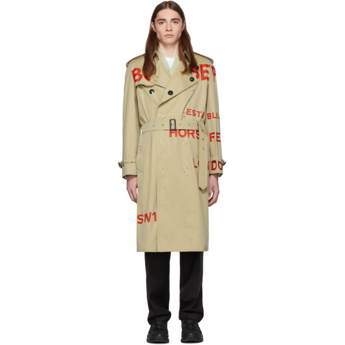 Photo: Burberry Beige Script Trench Coat