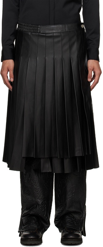 Photo: Han Kjobenhavn Black Pleated Faux-Leather Skirt