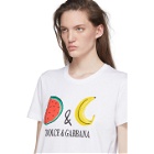 Dolce and Gabbana White Watermelon and Banana T-Shirt