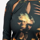 Wood Wood Women's Emma Cut Out Mesh Top in Red Aop