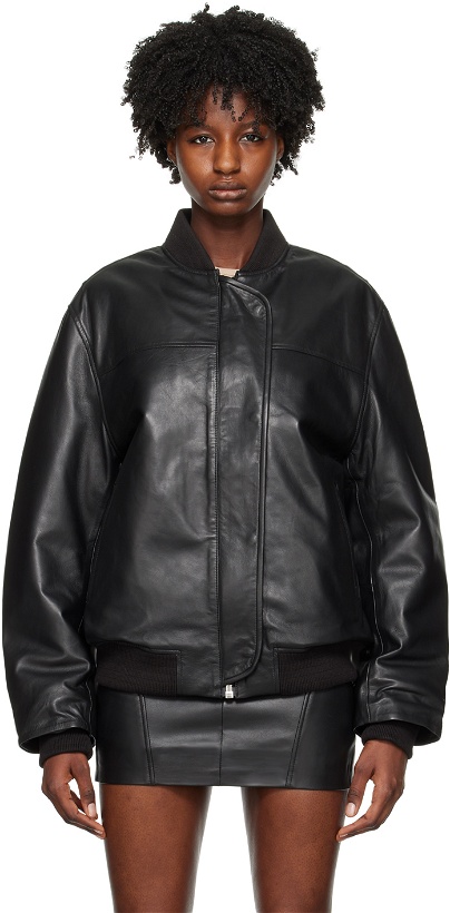 Photo: REMAIN Birger Christensen SSENSE Exclusive Black Leather Jacket