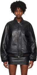 REMAIN Birger Christensen SSENSE Exclusive Black Leather Jacket