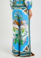 Lug Von Siga Madison Printed Wide-leg Linen Trousers Blue