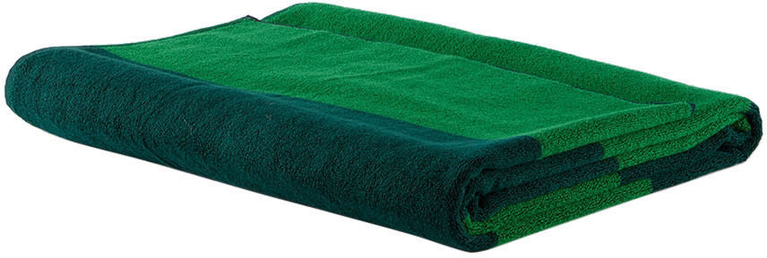 Green Block Stripes Beach Towel - Thumbnail 3