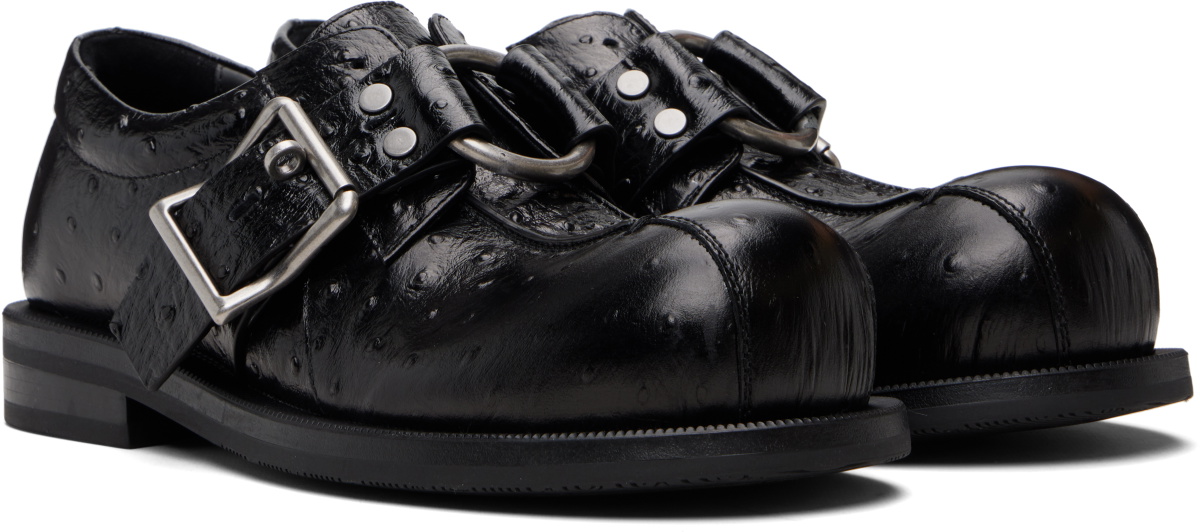 Martine Rose Black O-Ring Bulb Toe Loafers