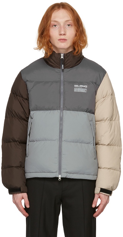 Photo: Axel Arigato SSENSE Exclusive Grey & Brown Down Observer Puffer Jacket