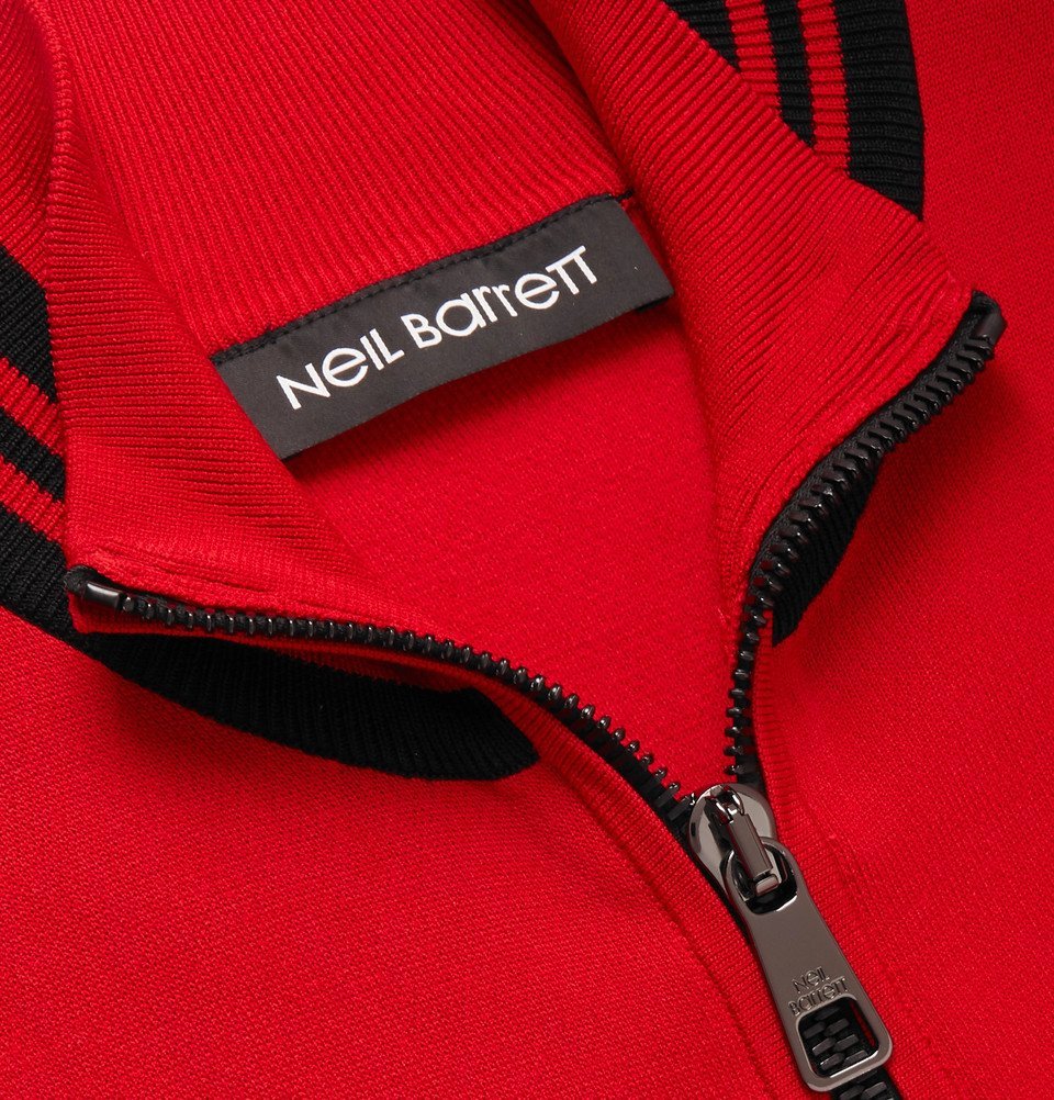 Neil Barrett - Colour-Block Stretch-Knit Zip-Up Sweatshirt - Men