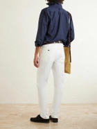 Eleventy - Straight-Leg Stretch-Cotton and Silk-Blend Trousers - White