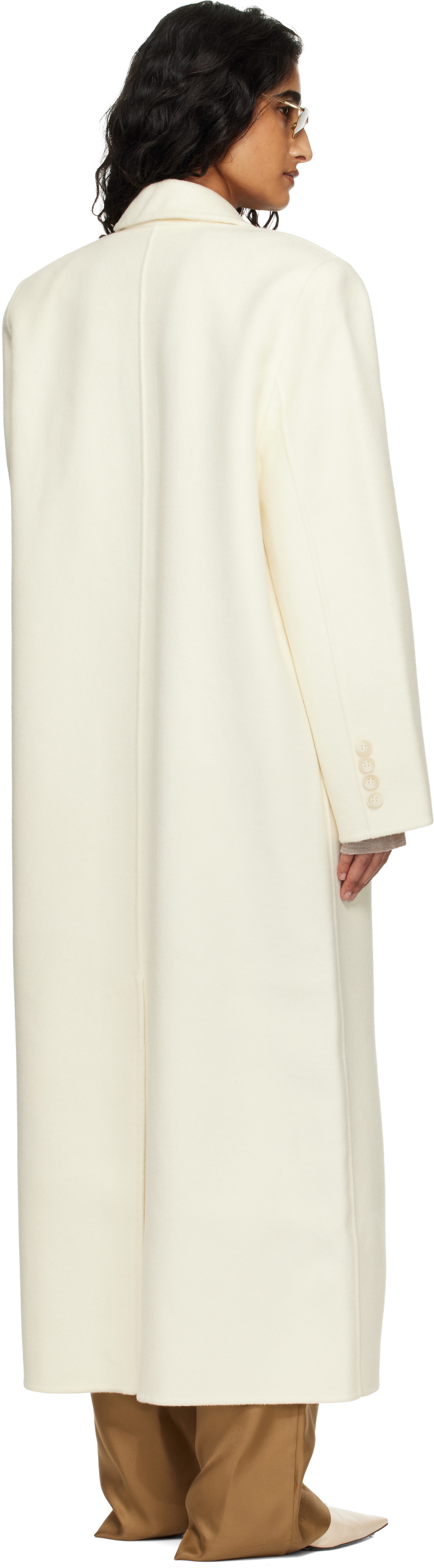 The Frankie Shop Off-White Gaia Double Breasted Coat