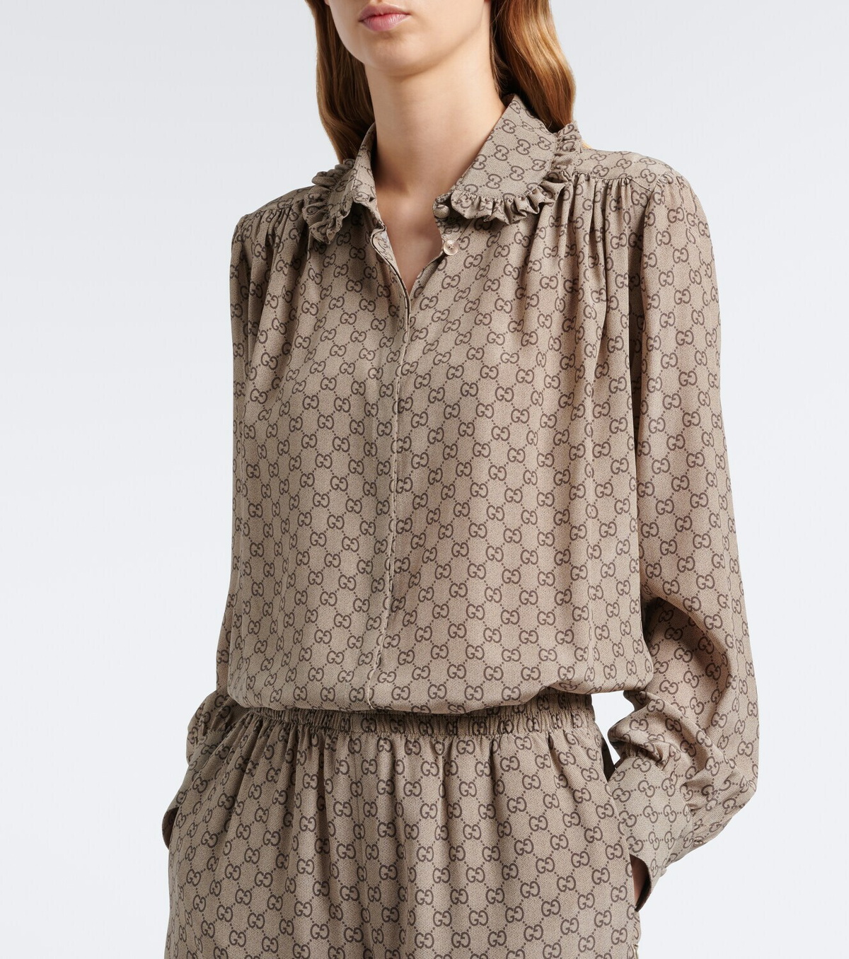 Gucci GG silk crêpe de chine blouse