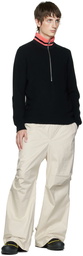 Moncler Black Zip-Up Sweater