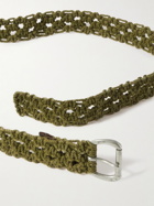 Visvim - 3cm Braided Garment-Dyed Cotton Belt - Green