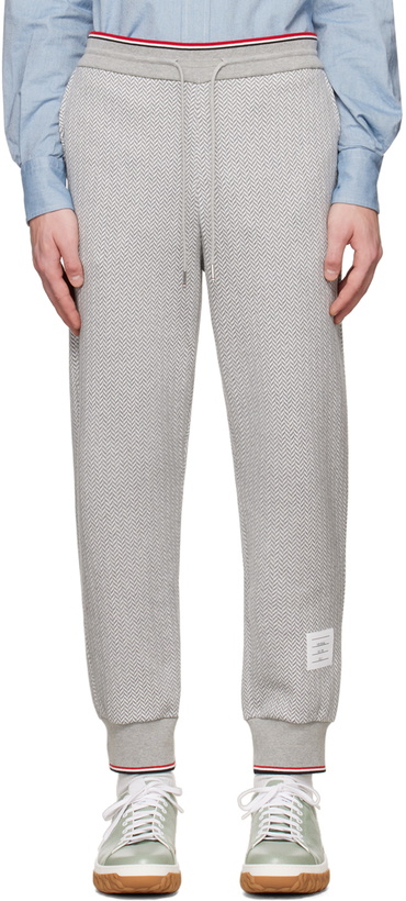 Photo: Thom Browne Gray Herringbone Lounge Pants