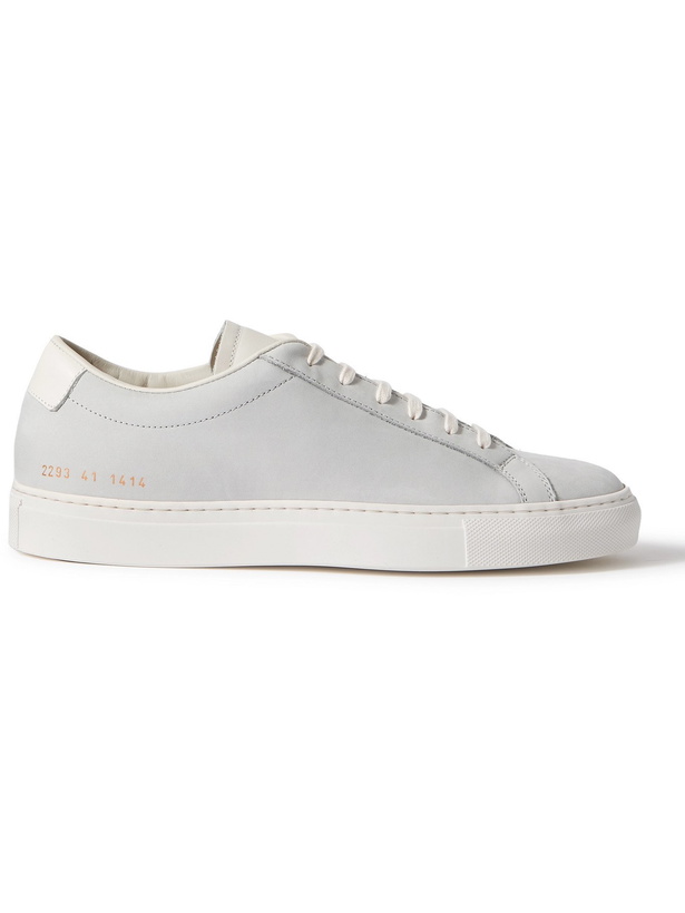 Photo: COMMON PROJECTS - Original Achilles Leather-Trimmed Nubuck Sneakers - Gray