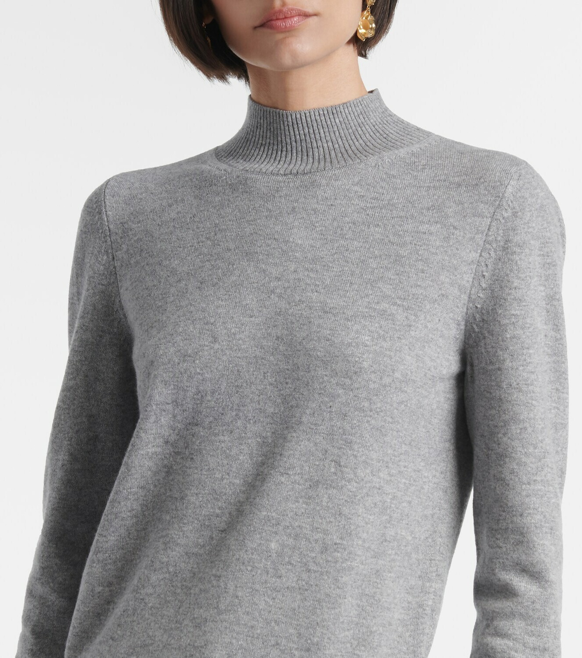 Oscar de la Renta Scarf-detail cashmere sweater