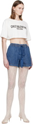 Valentino Blue Denim Chambray Shorts