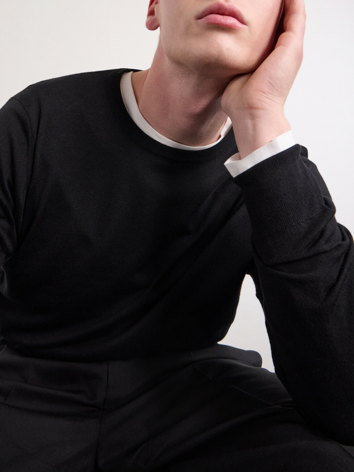 William Lockie - Merino Wool Sweater - Black