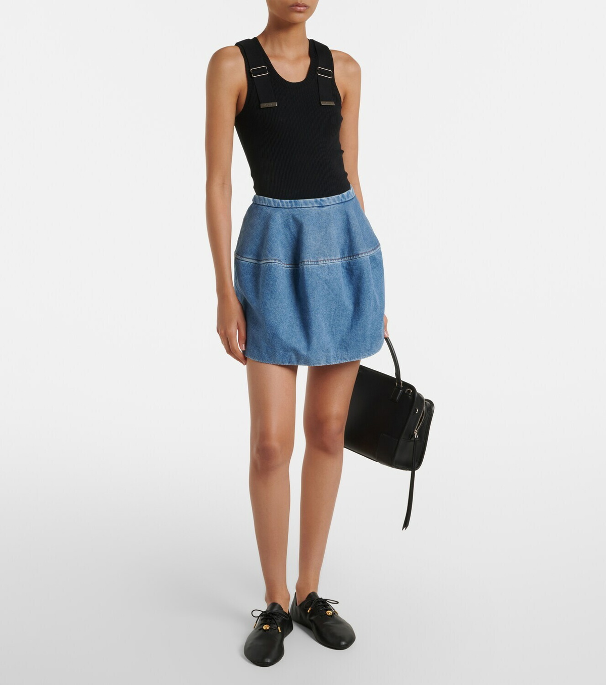Loewe Ribbed-knit cotton-blend tank top