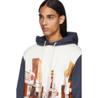 Lanvin White and Navy Babar NY Hoodie