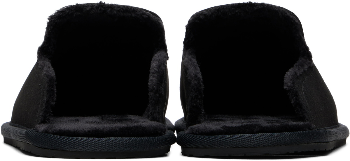 BOSS Black Faux-Shearling-Lined Slippers