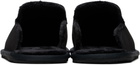 BOSS Black Faux-Shearling-Lined Slippers