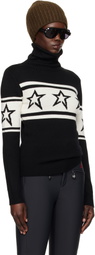 Perfect Moment Black Chopper Merino Wool Turtleneck