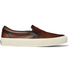 TOM FORD - Cambridge Burnished-Leather Slip-On Sneakers - Brown