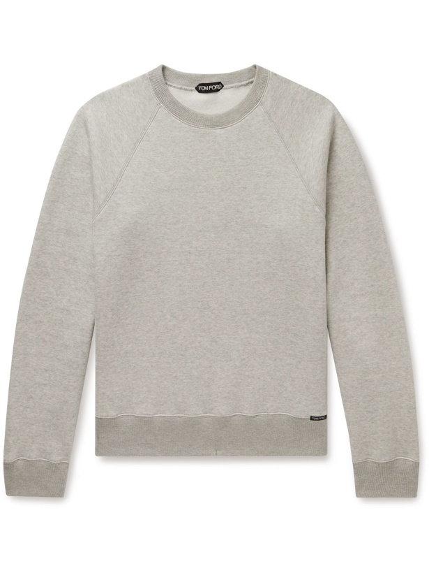 Photo: TOM FORD - Garment-Dyed Cotton-Jersey Sweatshirt - Gray