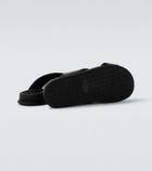 Brioni Criss-Cross leather slides